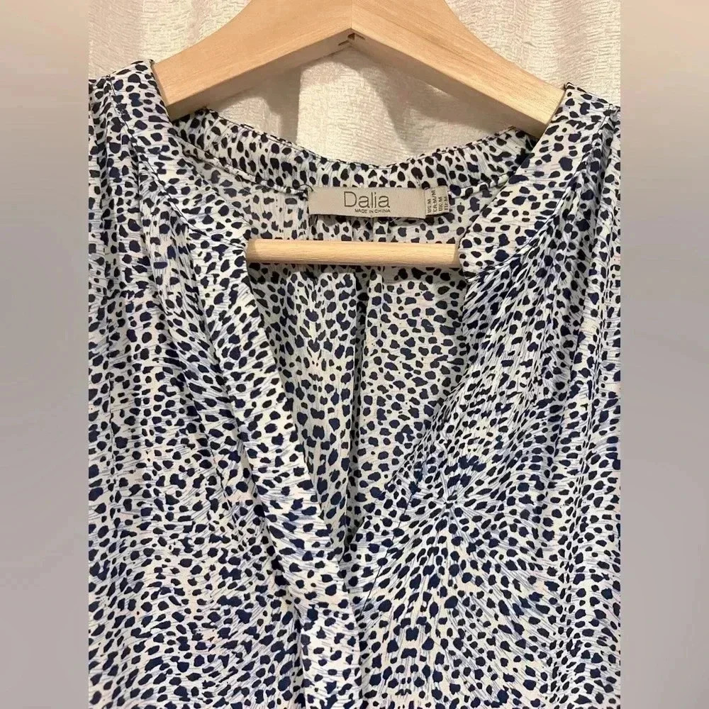 Blue/White Leopard Mini Dress - Picture 2 of 4